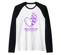 Indosso Il Viola per la consapevolezza dell'Alzheimer Butterfly Support Maglia con Maniche Raglan
