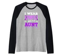 Indosso Il Viola per la consapevolezza dell'Alzheimer di mia Zia Maglia con Maniche Raglan