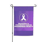 Indosso il viola per le bandiere di sensibilizzazione sul cancro al pancreas, bandiera da giardino, decorazione perfetta, striscione da cortile, 12 x 18 pollici, decorazione esterna bifacciale, arazzo