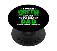 Indosso la maglietta verde per mio padre - Sensibilizzazione sulle malattie renali PopSockets PopGrip Adesivo