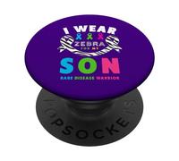 Indosso la maglietta Zebra per mio figlio - Giornata delle malattie rare 2026 PopSockets PopGrip Adesivo