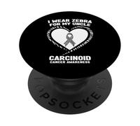 Indosso la zebra per la consapevolezza del cancro carcinoide di mio zio PopSockets PopGrip Adesivo