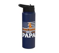 Indosso l'arancia per la consapevolezza della leucemia di mio padre figlio figlia Stainless Steel Insulated Water Bottle