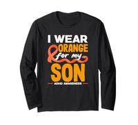 Indosso l'arancione per Il Mese della consapevolezza dell'ADHD di Mio Figlio Maglia a Manica
