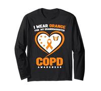 Indosso l'arancione per la consapevolezza della BPCO di mia Nipote Maglia a Manica
