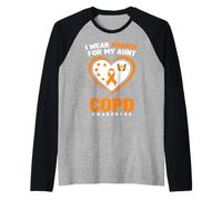 Indosso l'arancione per la consapevolezza della BPCO di mia Zia Maglia con Maniche Raglan