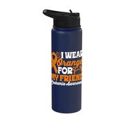 Indosso l'arancione per la consapevolezza della leucemia del mio amico Stainless Steel Insulated Water Bottle