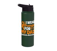 Indosso l'arancione per la consapevolezza della leucemia di mio padre Stainless Steel Insulated Water Bottle