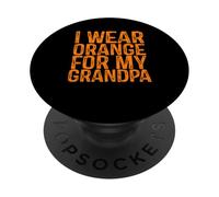 Indosso l'arancione per mio nonno Leucemia Cancro al rene PopSockets PopGrip Adesivo