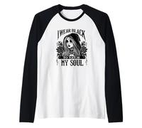 Indosso nero per abbinare la mia anima Dark Gothic Black Metal Occulto Maglia con Maniche Raglan
