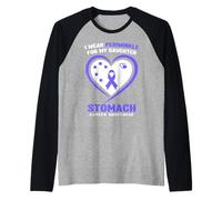 Indosso Pervinca per la consapevolezza del Cancro allo Stomaco di mia Figlia Maglia con Maniche Raglan