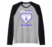 Indosso Pervinca per la consapevolezza del Cancro allo Stomaco di mia Sorella Maglia con Maniche Raglan