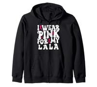 Indosso Rosa per i Miei Bambini Lala per la consapevolezza del Cancro al Seno Felpa con Cappuccio