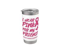 INDOSSO ROSA PER IL MIO AMICO CONSAPEVOLEZZA DEL CANCRO AL SENO Bicchiere termico in acciaio inox doppia parete