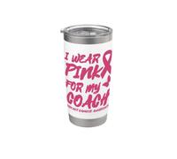INDOSSO ROSA PER IL MIO COACH CONSAPEVOLEZZA DEL CANCRO AL SENO Bicchiere termico in acciaio inox doppia parete