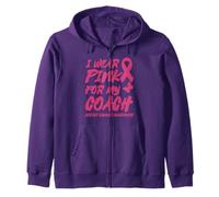 INDOSSO Rosa per Il Mio Coach CONSAPEVOLEZZA del Cancro al Seno Felpa con Cappuccio