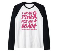 INDOSSO Rosa per Il Mio Coach CONSAPEVOLEZZA del Cancro al Seno Maglia con Maniche Raglan