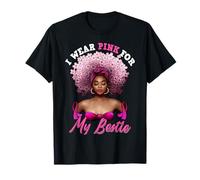 Indosso Rosa per Il Mio Migliore Cancro al Seno Melanina Donna Nera Maglietta