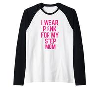 Indosso Rosa per Il Mio Passo Mamma Cancro al Seno Amore Maglia con Maniche Raglan