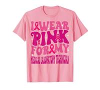 Indosso Rosa per Il Mio Tecnico di Laboratorio Medico Bambini Ragazze Maglietta