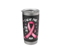 Indosso rosa per il sostegno alla consapevolezza del cancro di mia madre Bicchiere termico in acciaio inox doppia parete