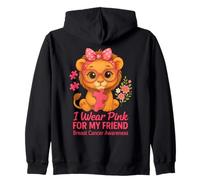 Indosso Rosa per la consapevolezza del Cancro al Seno del Leone del Bambino del Mio Amico Felpa con Cappuccio