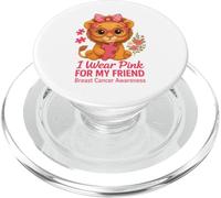 Indosso rosa per la consapevolezza del cancro al seno del leone del bambino del mio amico PopSockets PopGrip per MagSafe