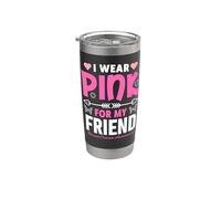 Indosso rosa per la consapevolezza del cancro al seno del mio amico Bicchiere termico in acciaio inox doppia parete