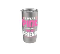Indosso rosa per la consapevolezza del cancro al seno del mio amico Bicchiere termico in acciaio inox doppia parete