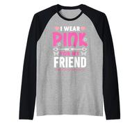 Indosso Rosa per la consapevolezza del Cancro al Seno del Mio Amico Maglia con Maniche Raglan