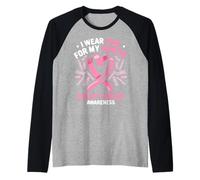 Indosso Rosa per la consapevolezza del Cancro al Seno di mia Zia Maglia con Maniche Raglan