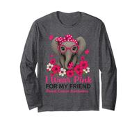 Indosso Rosa per la consapevolezza del Cancro al Seno Elefante per Il Mio Amico Maglia a Manica