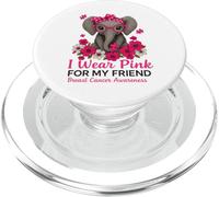 Indosso rosa per la consapevolezza del cancro al seno elefante per il mio amico PopSockets PopGrip per MagSafe