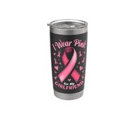 Indosso rosa per la consapevolezza del cancro della mia ragazza Bicchiere termico in acciaio inox doppia parete