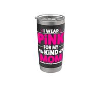 Indosso Rosa Per La Mia Mamma Cancro Al Meno Consapevolezza Bicchiere termico in acciaio inox doppia parete