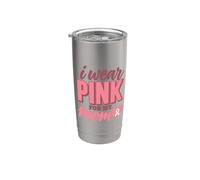 Indosso rosa per mia madre Supporto per la sensibilizzazione sul cancro al seno Bicchiere termico in acciaio inox doppia parete