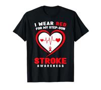 Indosso Rosso per Il Mio figliastro Stroke consapevolezza Maglietta