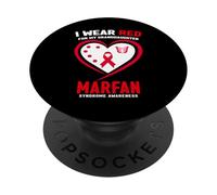 Indosso Rosso per la Sindrome di Mia Nipote Marfan Consapevolezza PopSockets PopGrip Adesivo