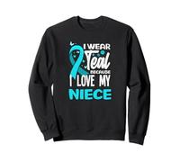 Indosso Teal Because I Love My Niece Cancro cervicale Felpa