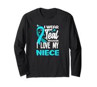 Indosso Teal Because I Love My Niece Cancro cervicale Maglia a Manica