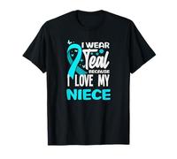 Indosso Teal Because I Love My Niece Cancro cervicale Maglietta