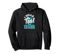 Indosso Teal per la consapevolezza del Cancro cervicale del Mio Amico Felpa con Cappuccio