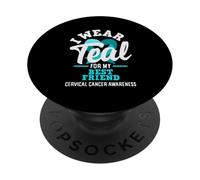Indosso Teal per la consapevolezza del cancro cervicale del mio migliore amico PopSockets PopGrip Adesivo