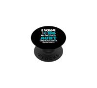 Indosso Teal per la consapevolezza del cancro cervicale di mia zia PopSockets PopGrip Adesivo