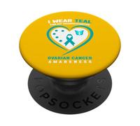 Indosso Teal per la consapevolezza del cancro ovarico di mia nipote PopSockets PopGrip Adesivo