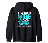 Indosso Teal per la consapevolezza del Cancro ovarico di mia Suocera Felpa con Cappuccio