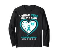 Indosso Teal per la consapevolezza del Cancro ovarico di mia Zia Maglia a Manica