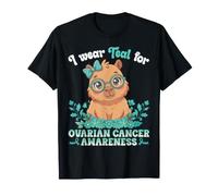 Indosso Teal per la consapevolezza del Cancro ovarico Supporto Capibara Maglietta