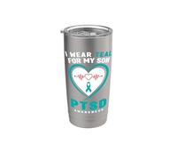 Indosso Teal per la consapevolezza del PTSD di mio figlio Bicchiere termico in acciaio inox doppia parete