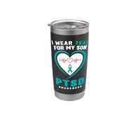 Indosso Teal per la consapevolezza del PTSD di mio figlio Bicchiere termico in acciaio inox doppia parete